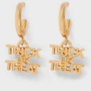 Sugarfix Halloween Trick or Treat Gold Colored Earrings